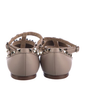 Valentino Rockstud Accents Leather Ballet Flats
