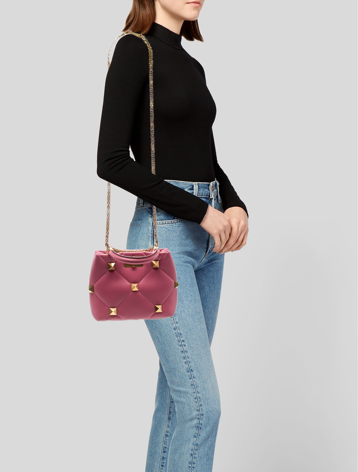Valentino Rockstud Top Handle Bag