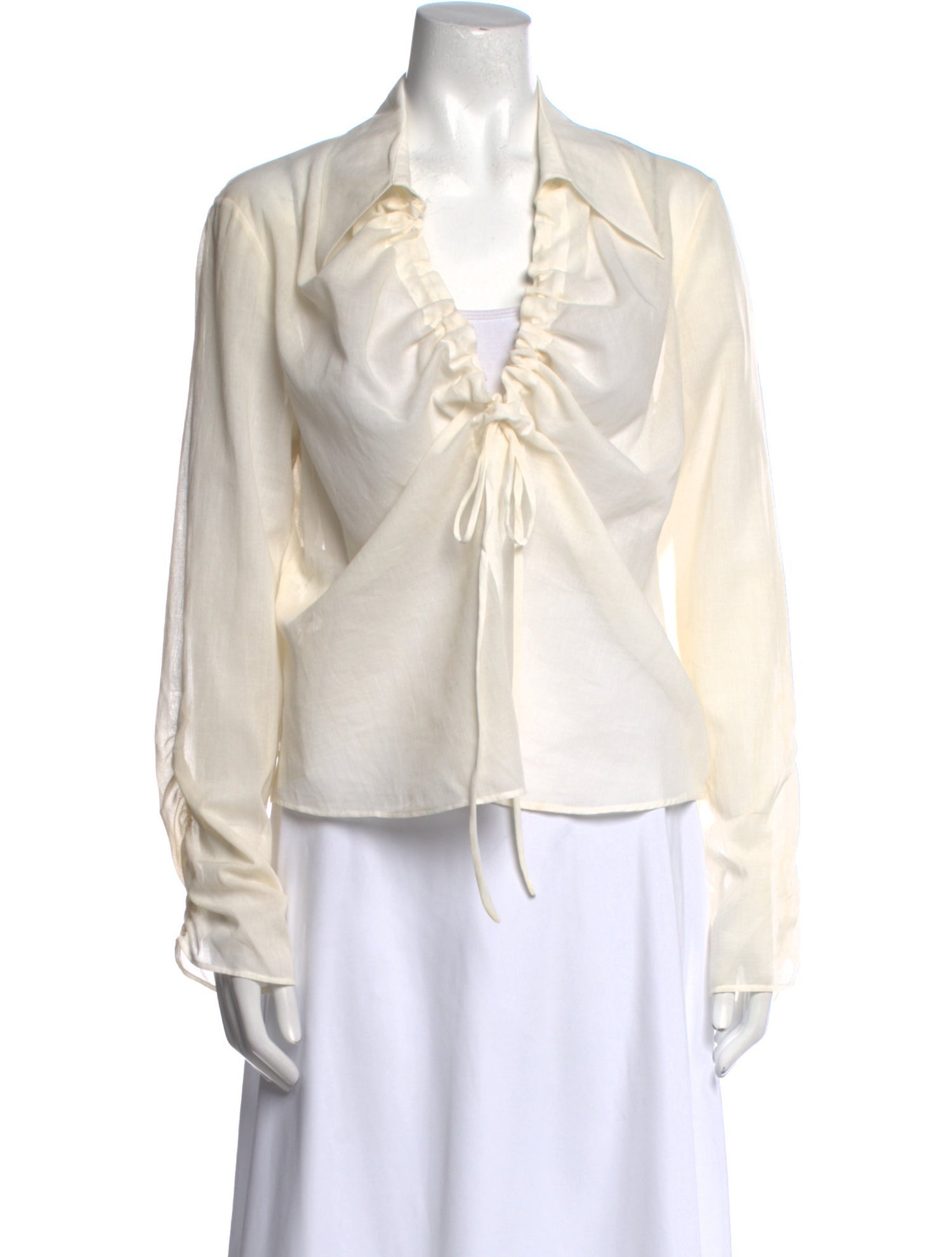 Valentino V-Neck Long Sleeve Blouse