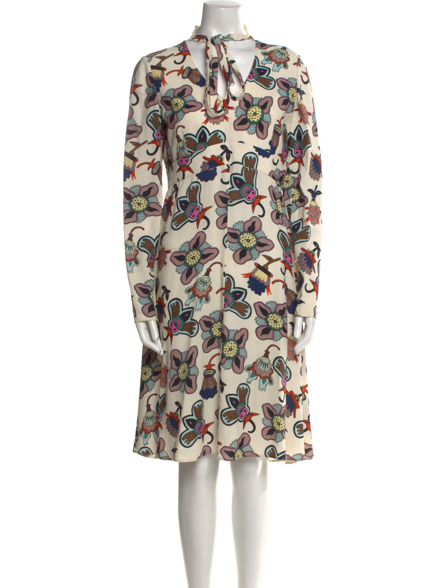 Valentino Floral Print Midi Length Dress