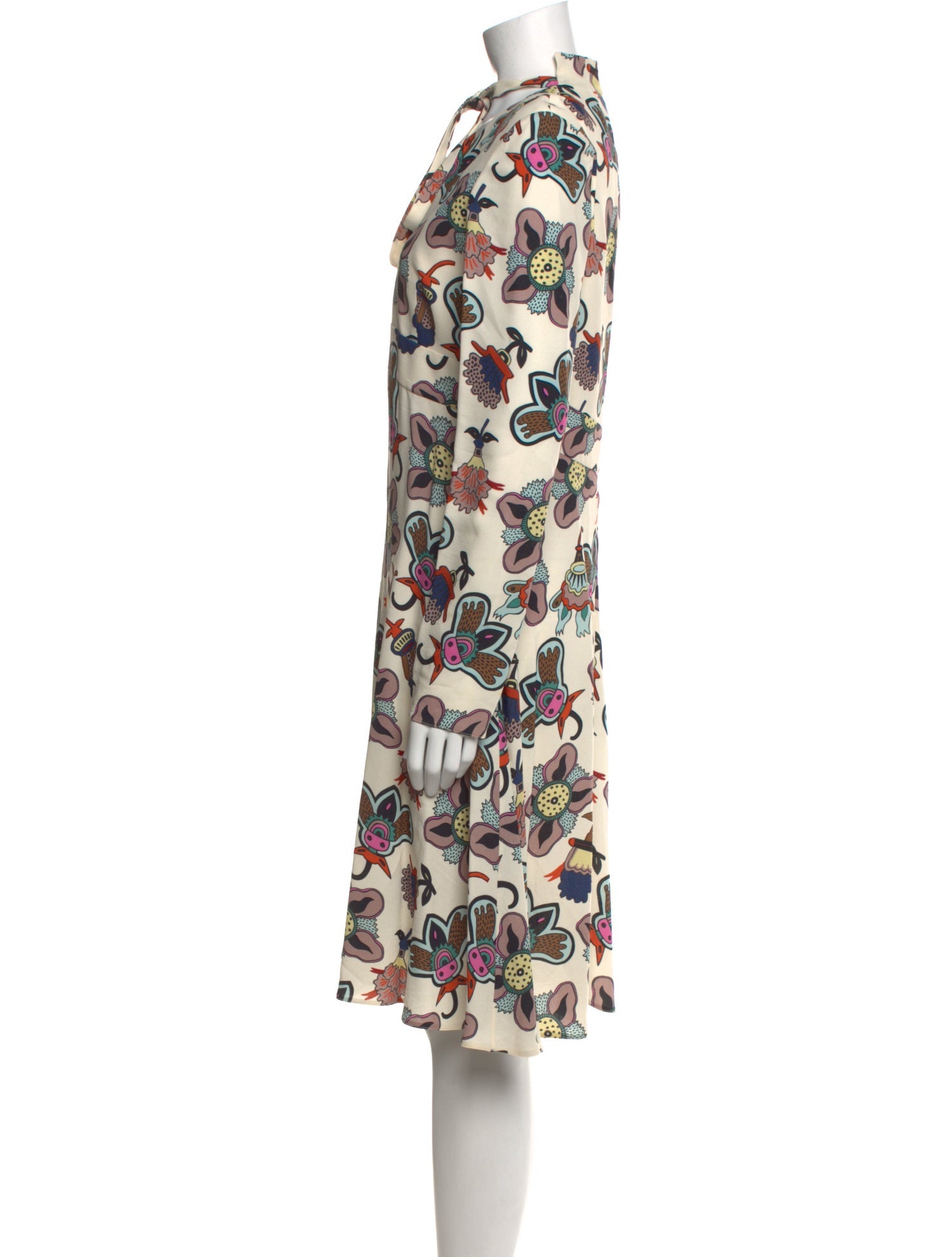 Valentino Floral Print Midi Length Dress