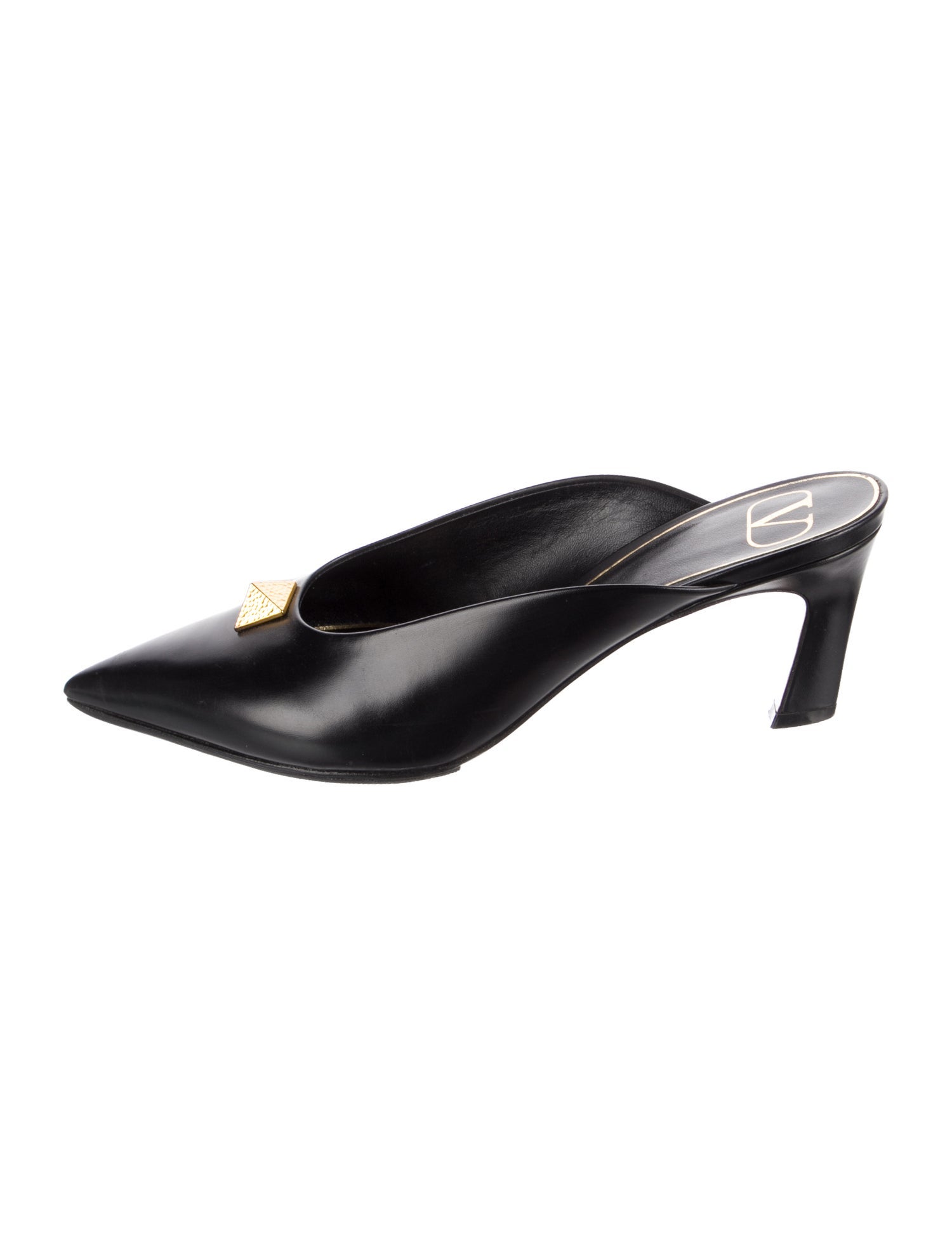 Valentino Rockstud Accents Leather Mules