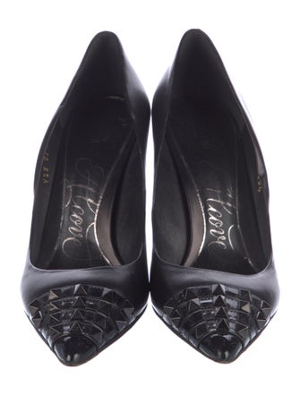 Valentino Rockstud Accents Leather Pumps
