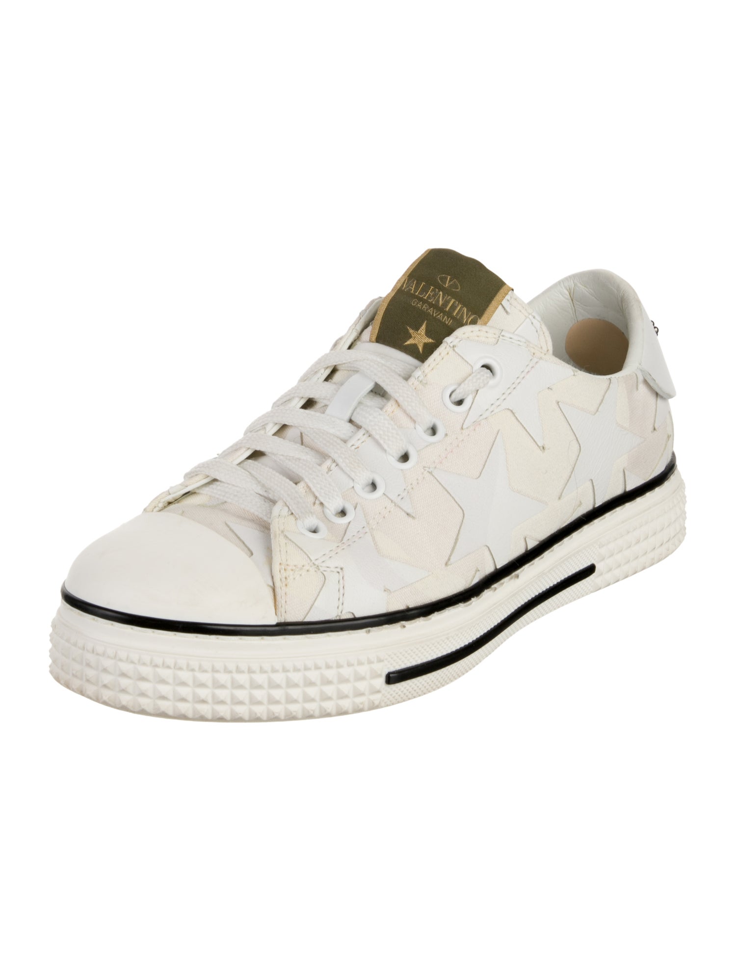 Valentino Leather Studded Accents Sneakers