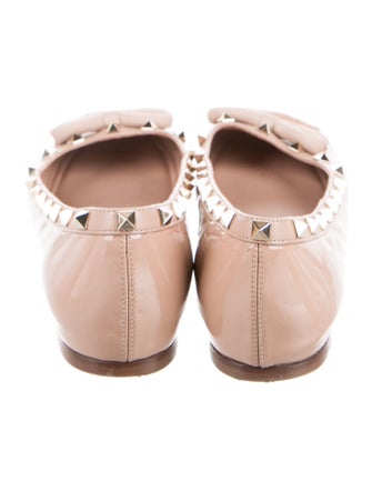 Valentino Rockstud Accents Patent Leather Flats