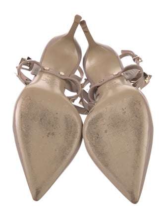 Valentino Rockstud Accents Leather Slingback Pumps