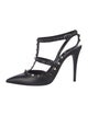 Valentino Rockstud Accents Leather T-Strap Pumps