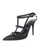 Valentino Rockstud Accents Leather T-Strap Pumps