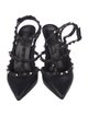 Valentino Rockstud Accents Leather T-Strap Pumps