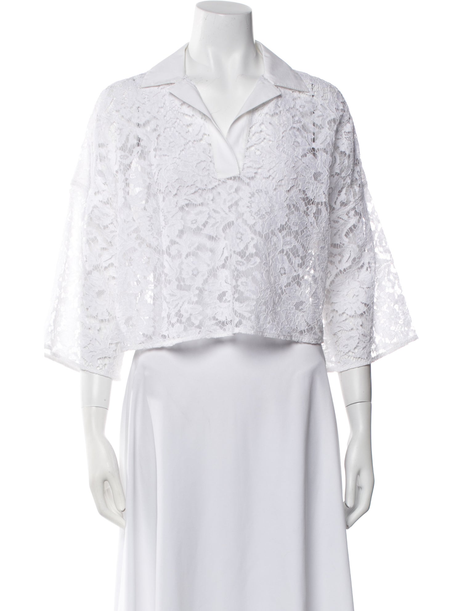 Valentino Lace Lace Pattern Crop Top