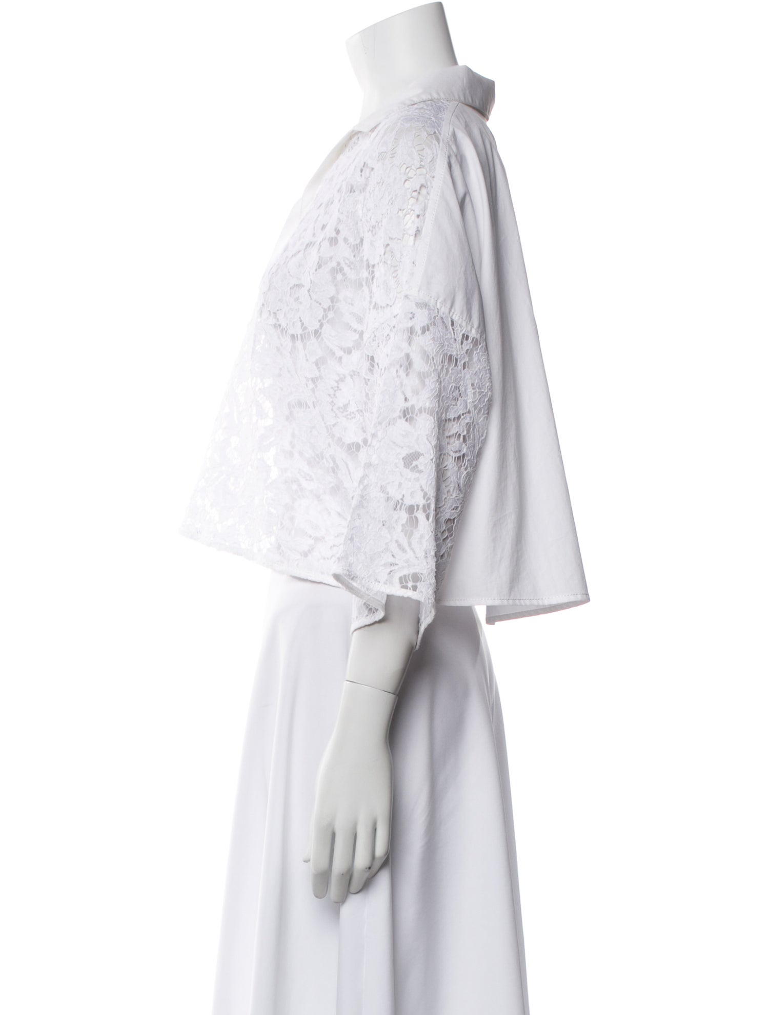 Valentino Lace Lace Pattern Crop Top