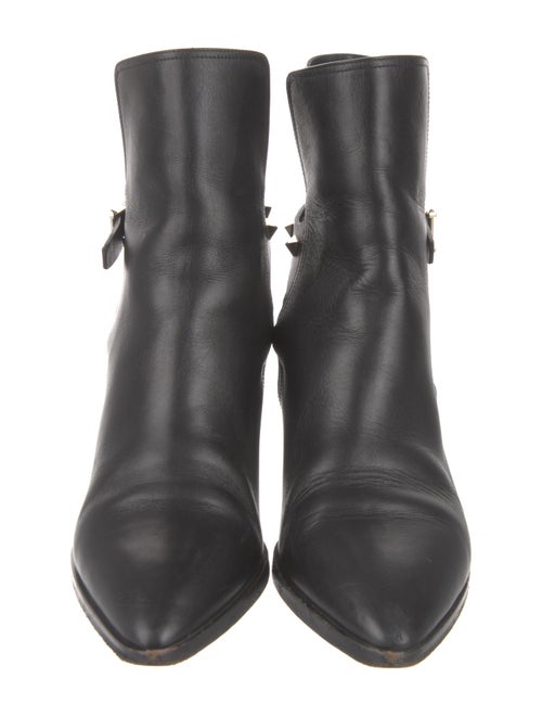 Valentino Rockstud Accents Leather Moto Boots