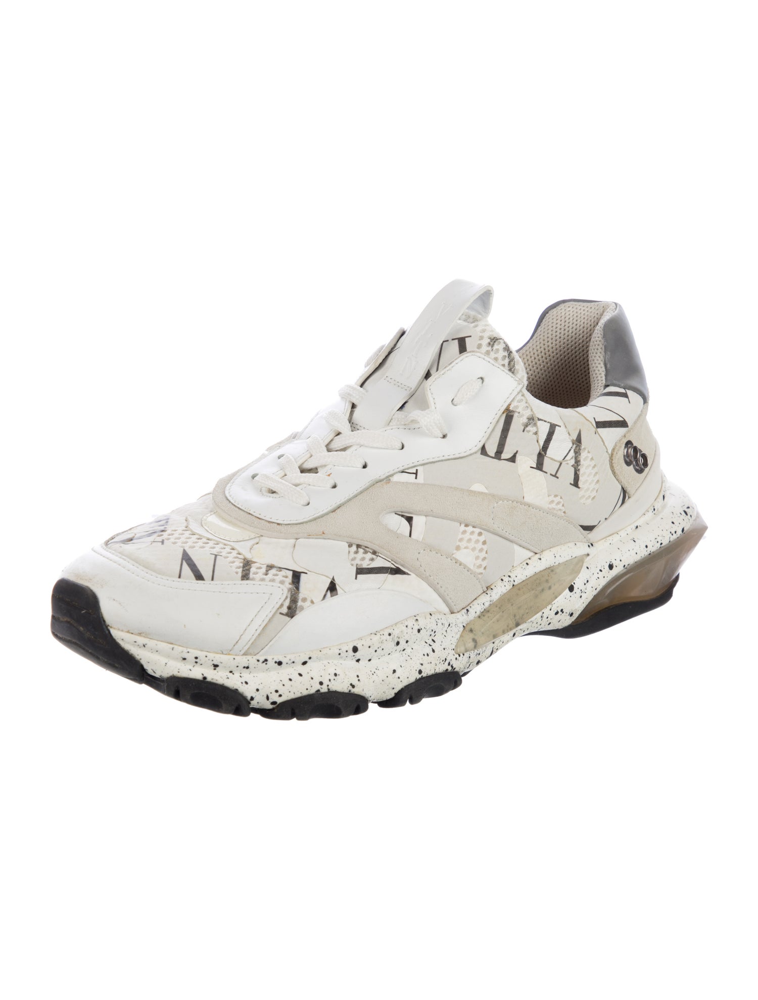 Valentino Leather Printed Sneakers