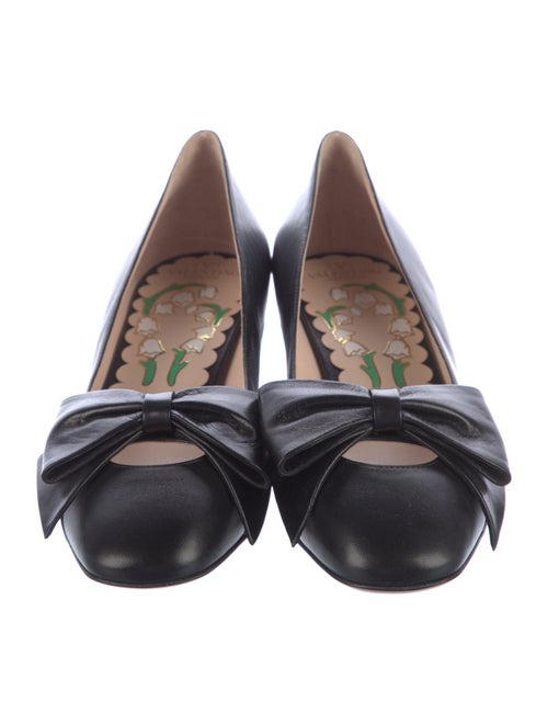 Valentino Leather Bow Accents Pumps