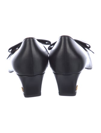 Valentino Leather Bow Accents Pumps