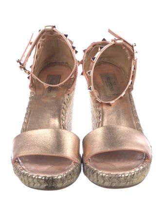 Valentino Rockstud Accents Leather Espadrilles
