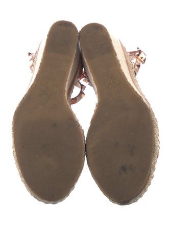 Valentino Rockstud Accents Leather Espadrilles