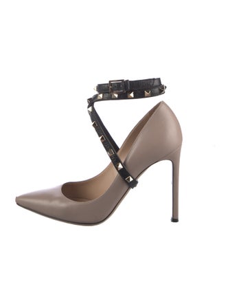 Valentino Rockstud Accents Leather Pumps