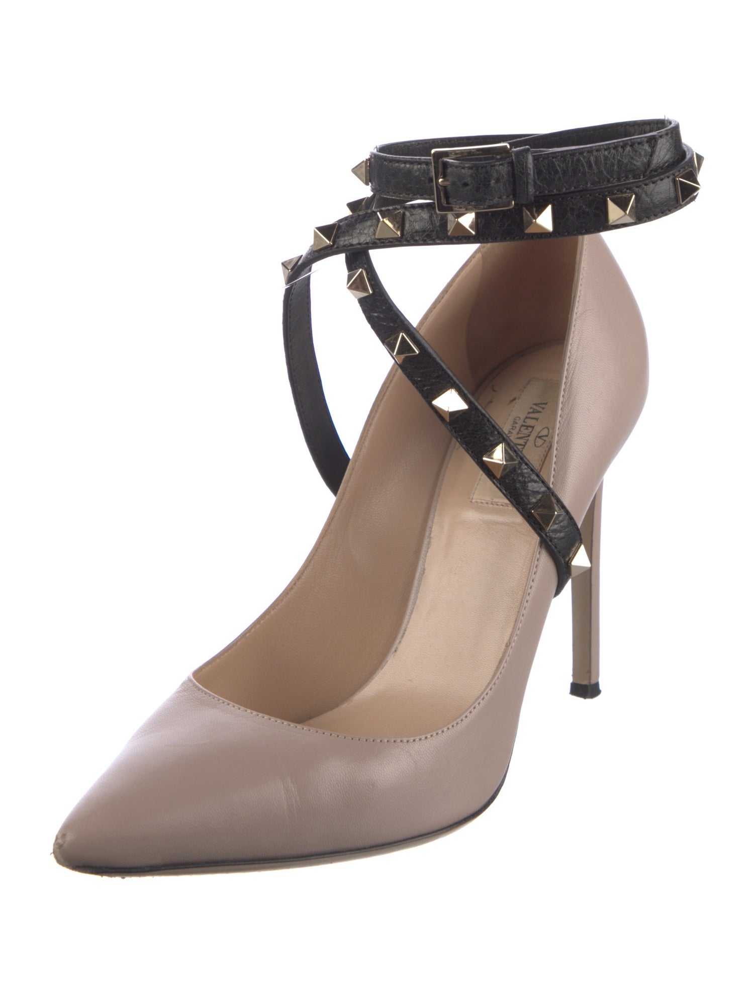 Valentino Rockstud Accents Leather Pumps