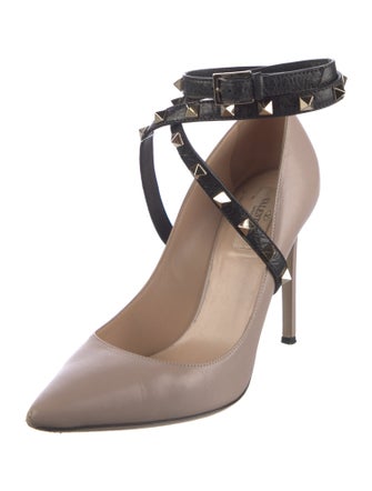 Valentino Rockstud Accents Leather Pumps