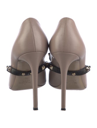 Valentino Rockstud Accents Leather Pumps