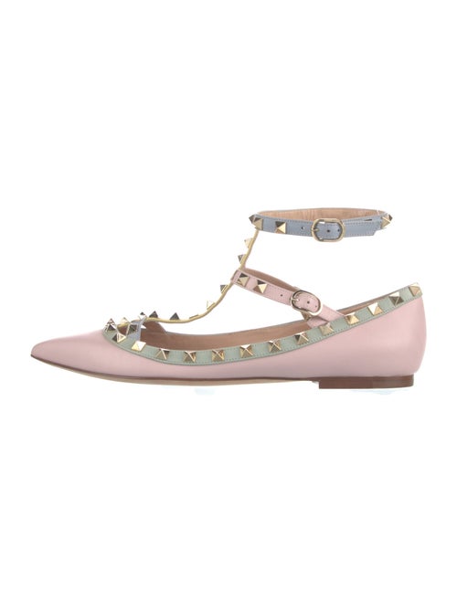 Valentino Rockstud Accents Leather Flats