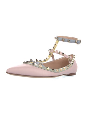 Valentino Rockstud Accents Leather Flats