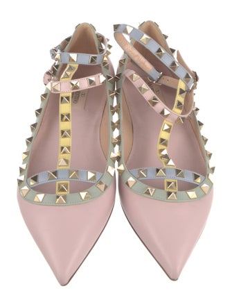 Valentino Rockstud Accents Leather Flats