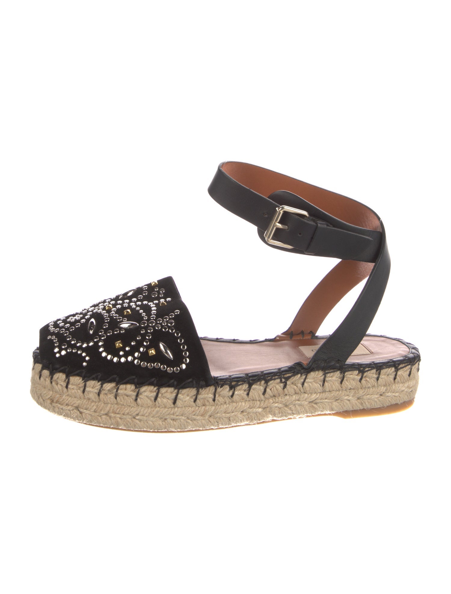 Valentino Suede Studded Accents Espadrilles