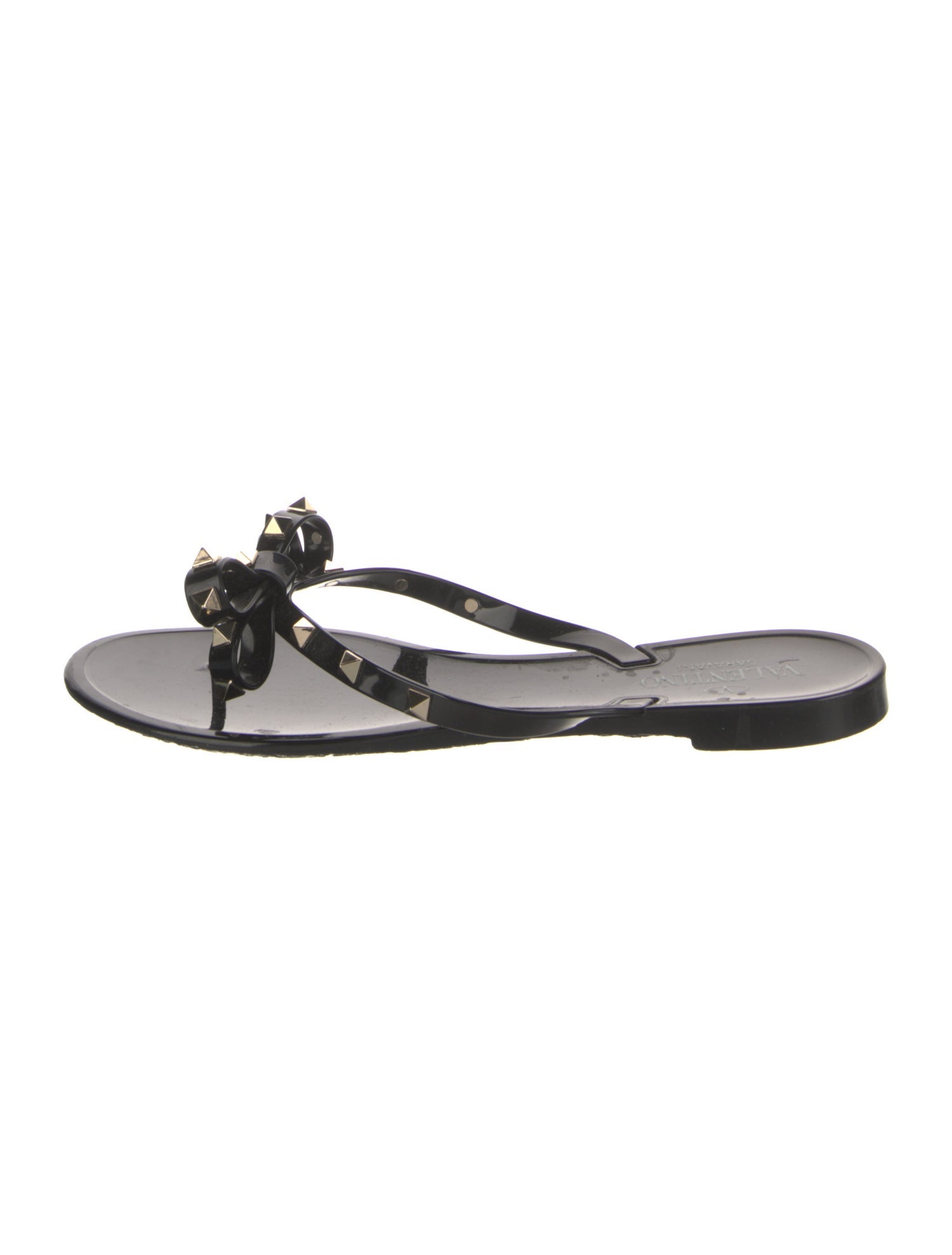 Valentino Rockstud Accents Rubber Flip Flops