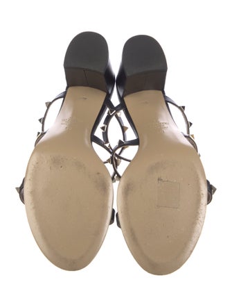 Valentino Rockstud Accents Leather T-Strap Sandals