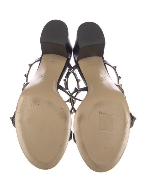 Valentino Rockstud Accents Leather T-Strap Sandals