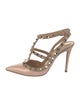 Valentino Rockstud Accents Patent Leather T-Strap Pumps