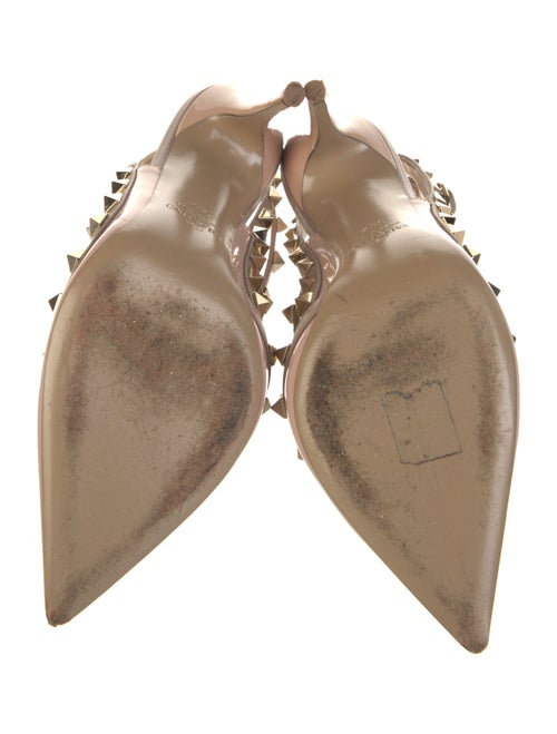 Valentino Rockstud Accents Patent Leather T-Strap Pumps