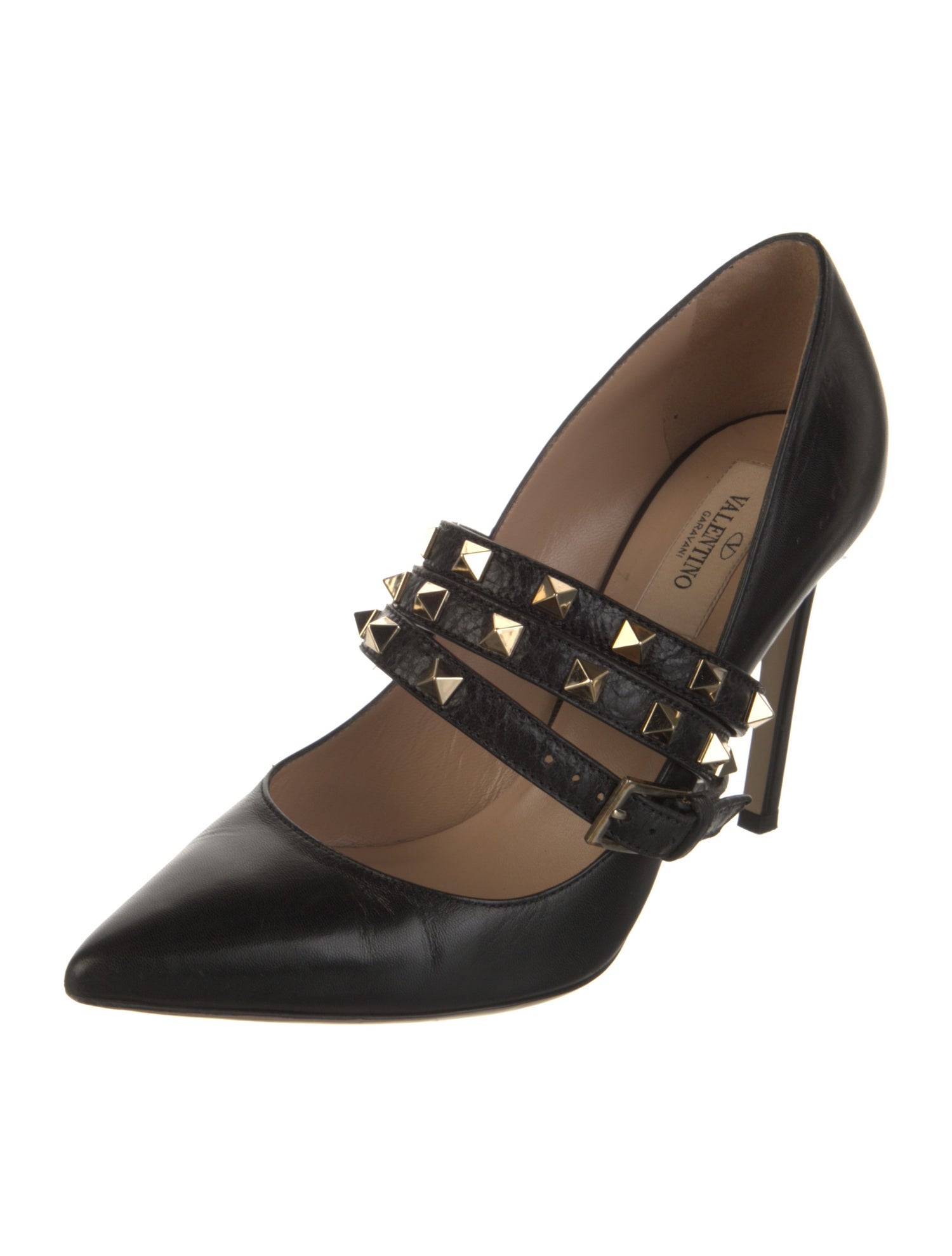 Valentino Rockstud Accents Leather Pumps