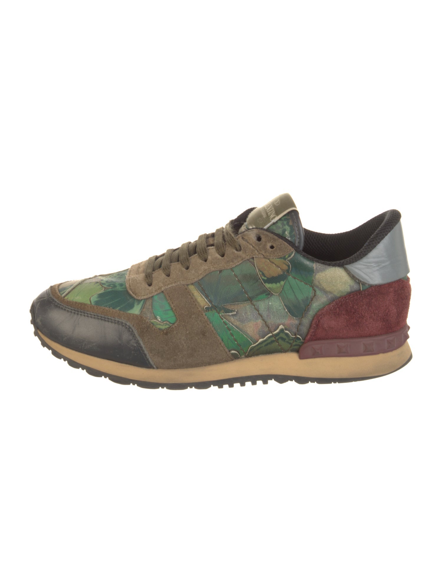 Valentino Suede Printed Athletic Sneakers