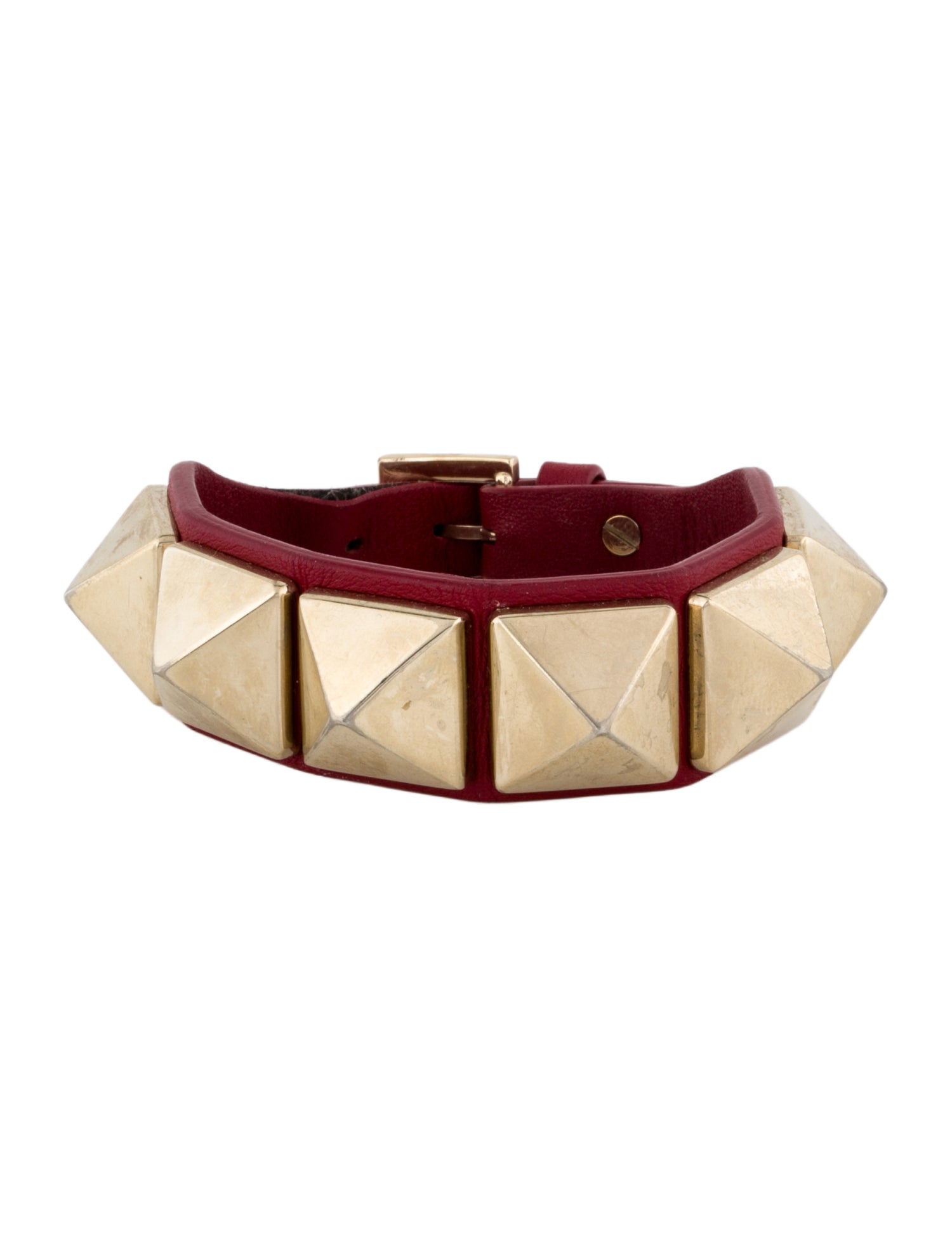 Valentino Leather Large Rockstud Wrap Bracelet