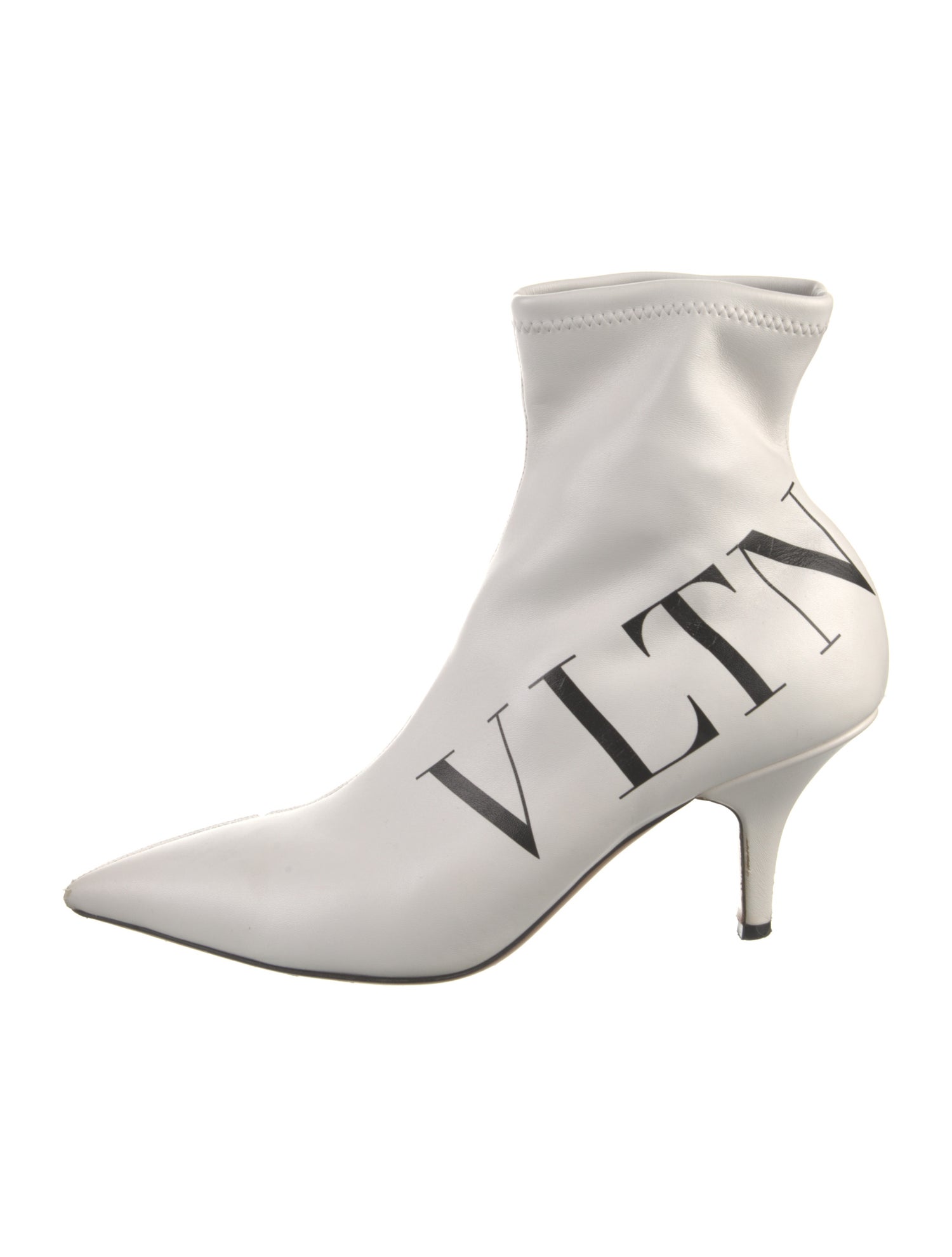 Valentino Leather Graphic Print Sock Boots