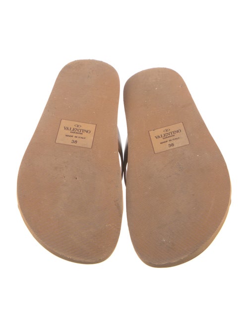 Valentino Leather Crystal Embellishments Slides