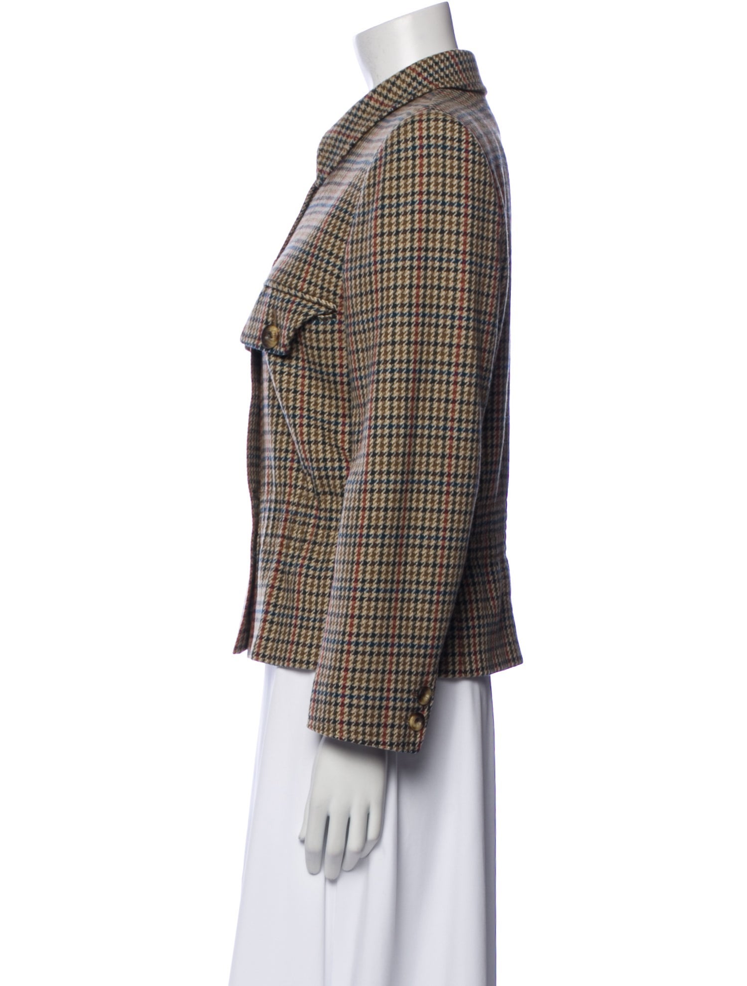Valentino Wool Houndstooth Print Blazer