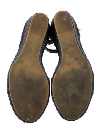 Valentino Rockstud Accents Leather Espadrilles