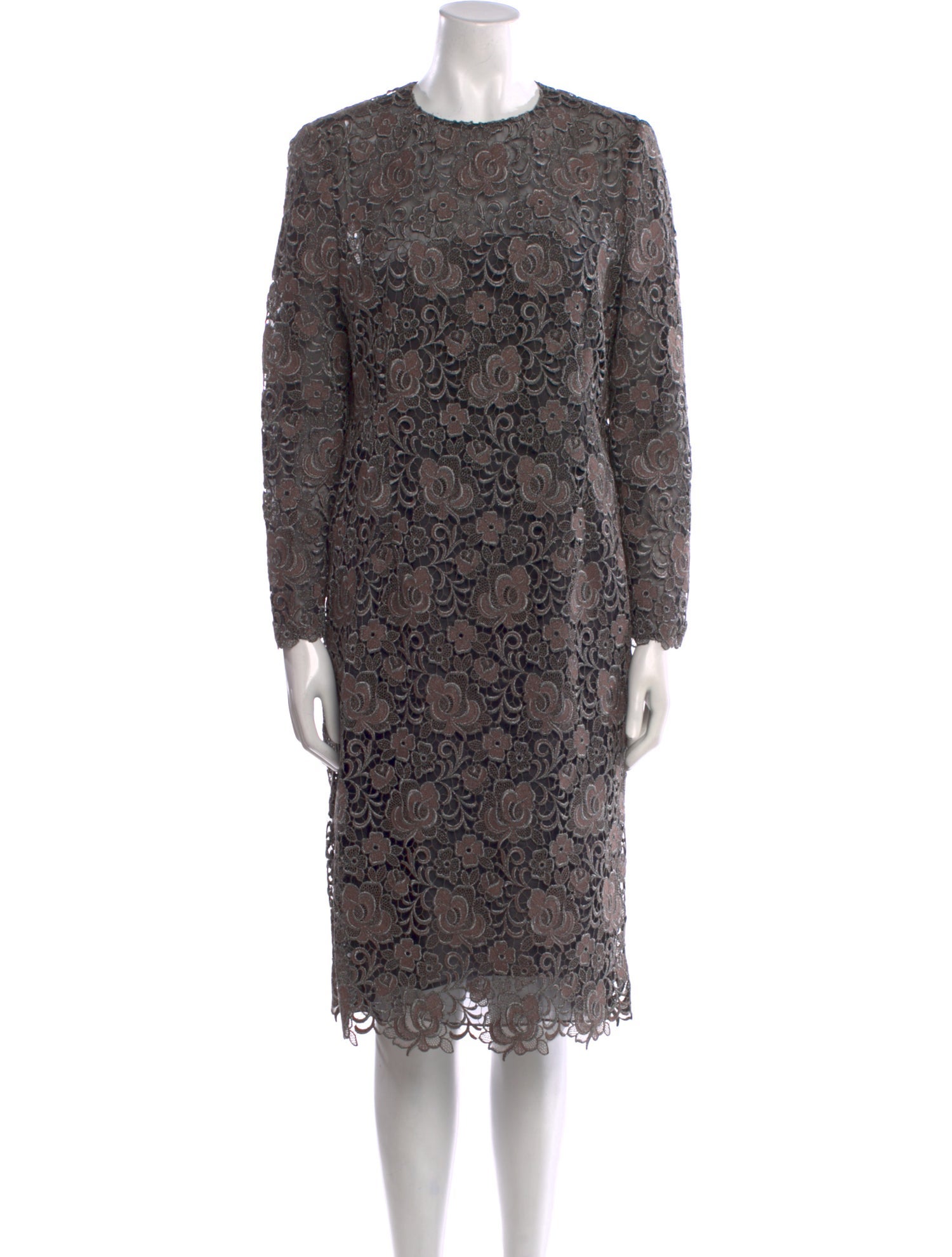 Valentino Lace Pattern Midi Length Dress - Grey Dresses, Clothing -  VAL529907 | The RealReal