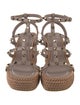 Valentino Rockstud Accents Leather Espadrilles