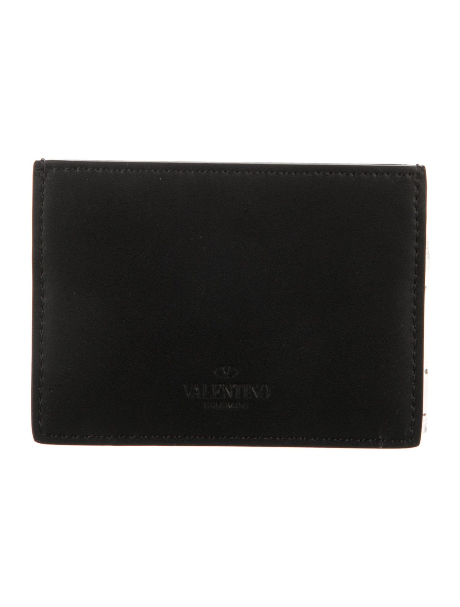 Valentino Leather Printed Card Holder w/ Tags
