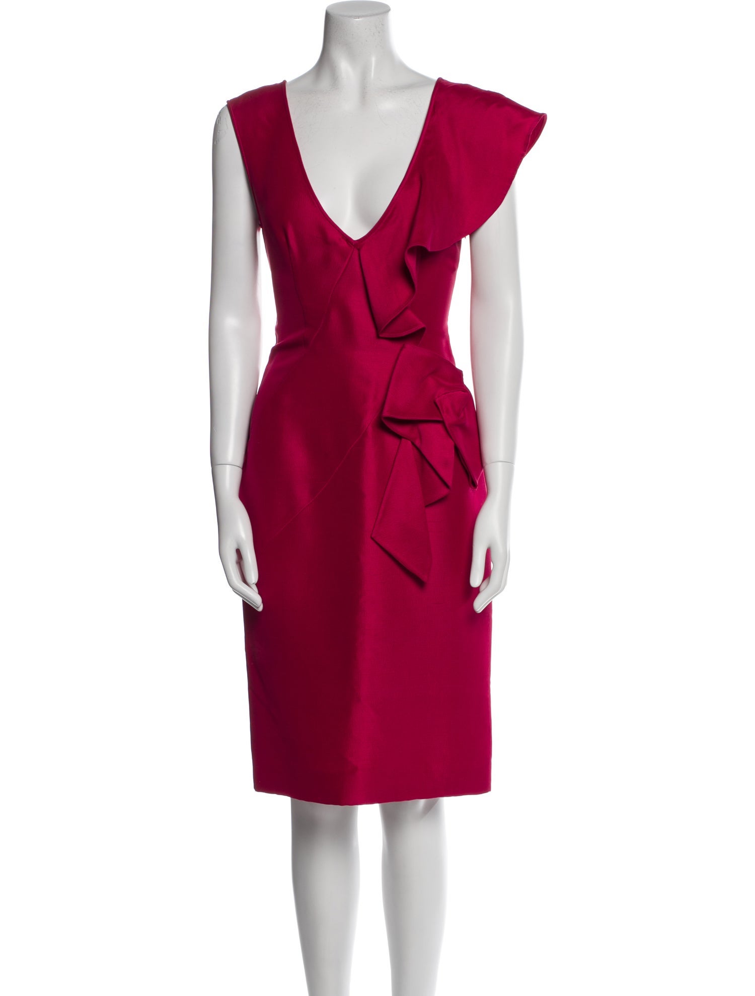 Valentino V-Neck Knee-Length Dress