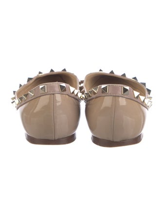 Valentino Rockstud Accents Patent Leather Flats