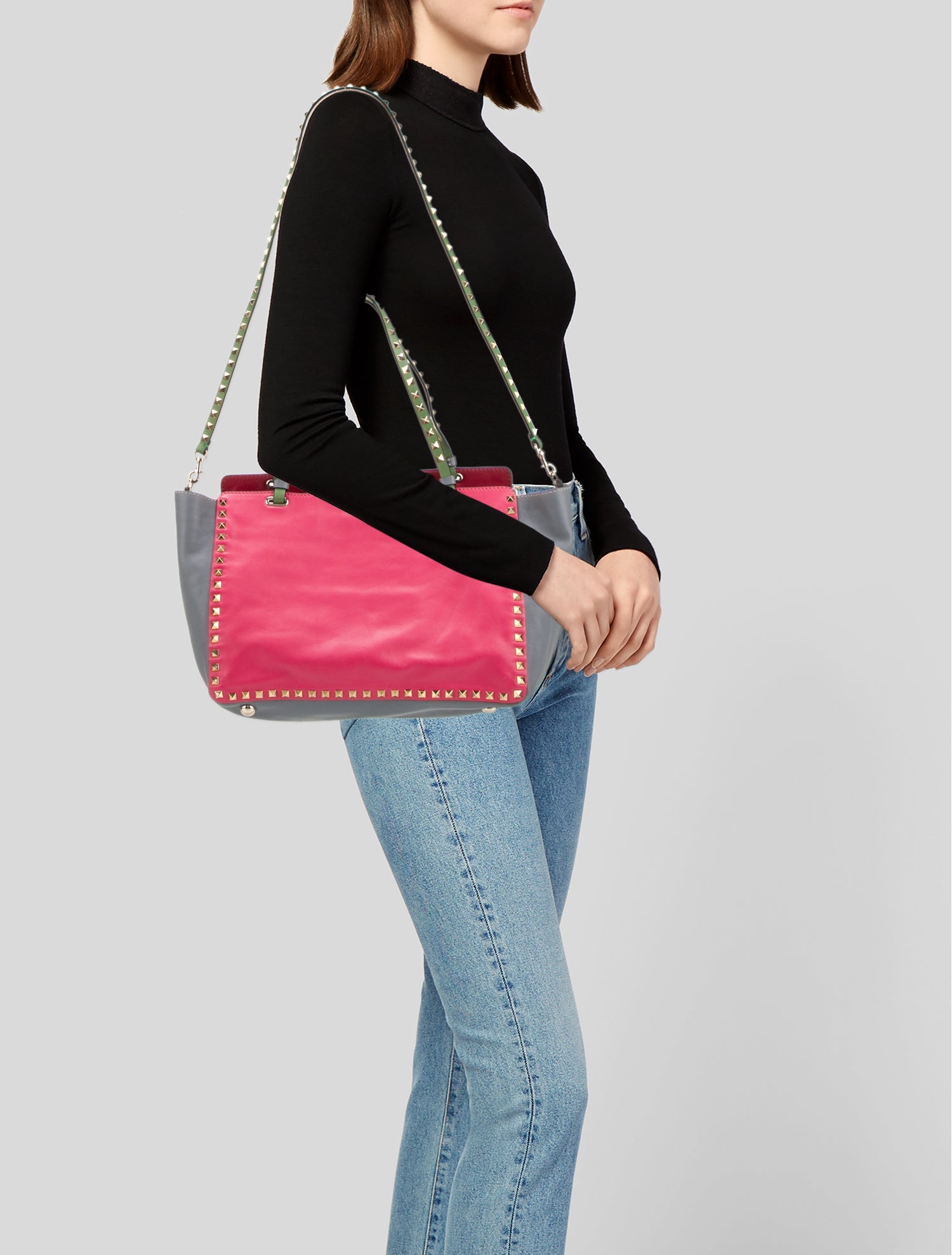 Valentino Rockstud Top Handle Bag