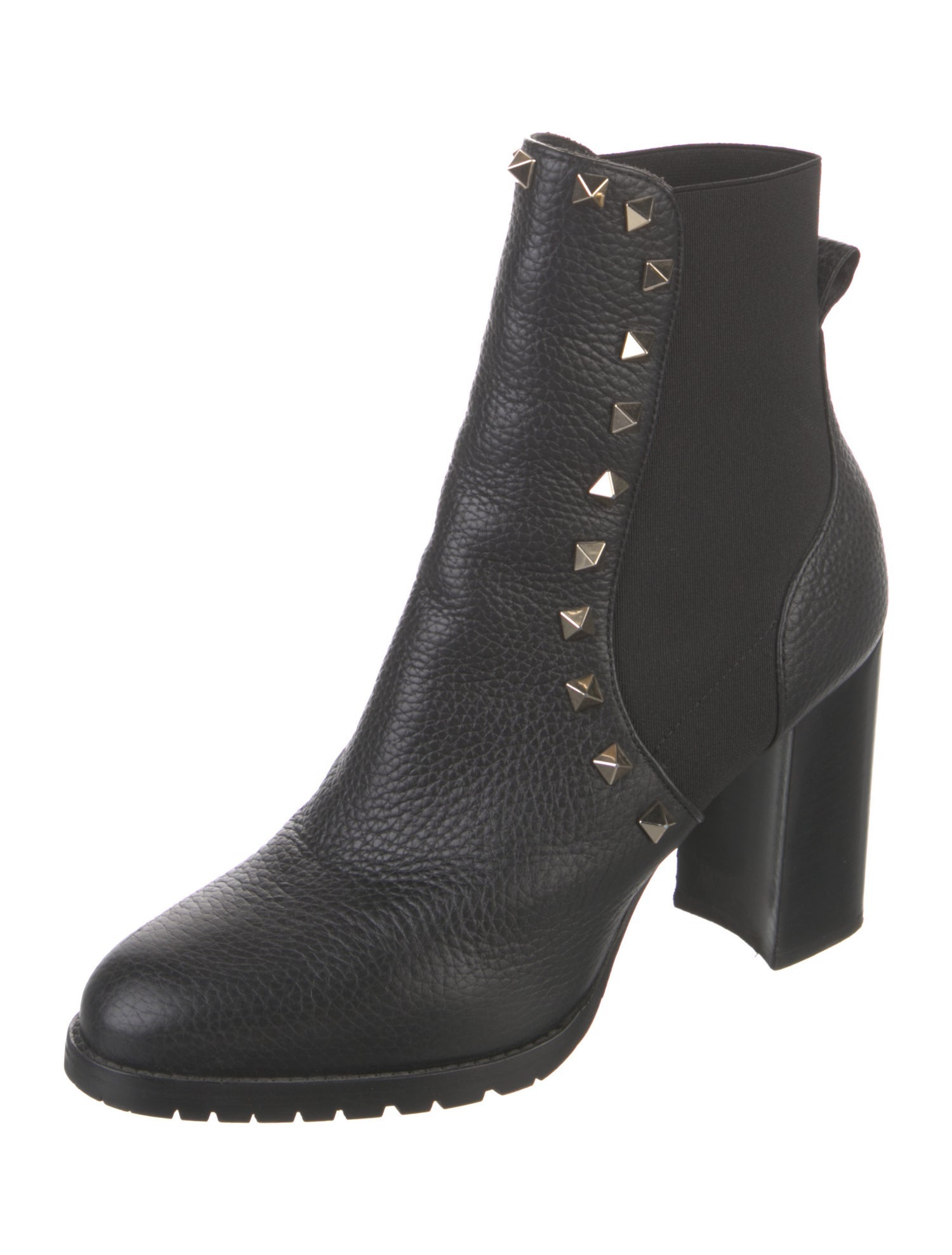 Valentino Rockstud Accents Leather Chelsea Boots