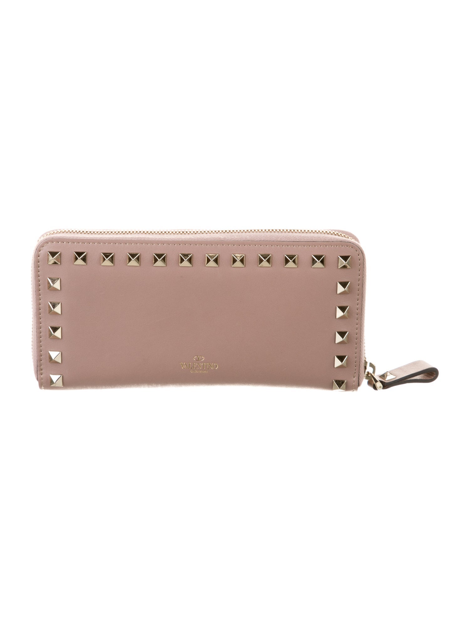 Valentino Rockstud Accents Leather Continental Wallet