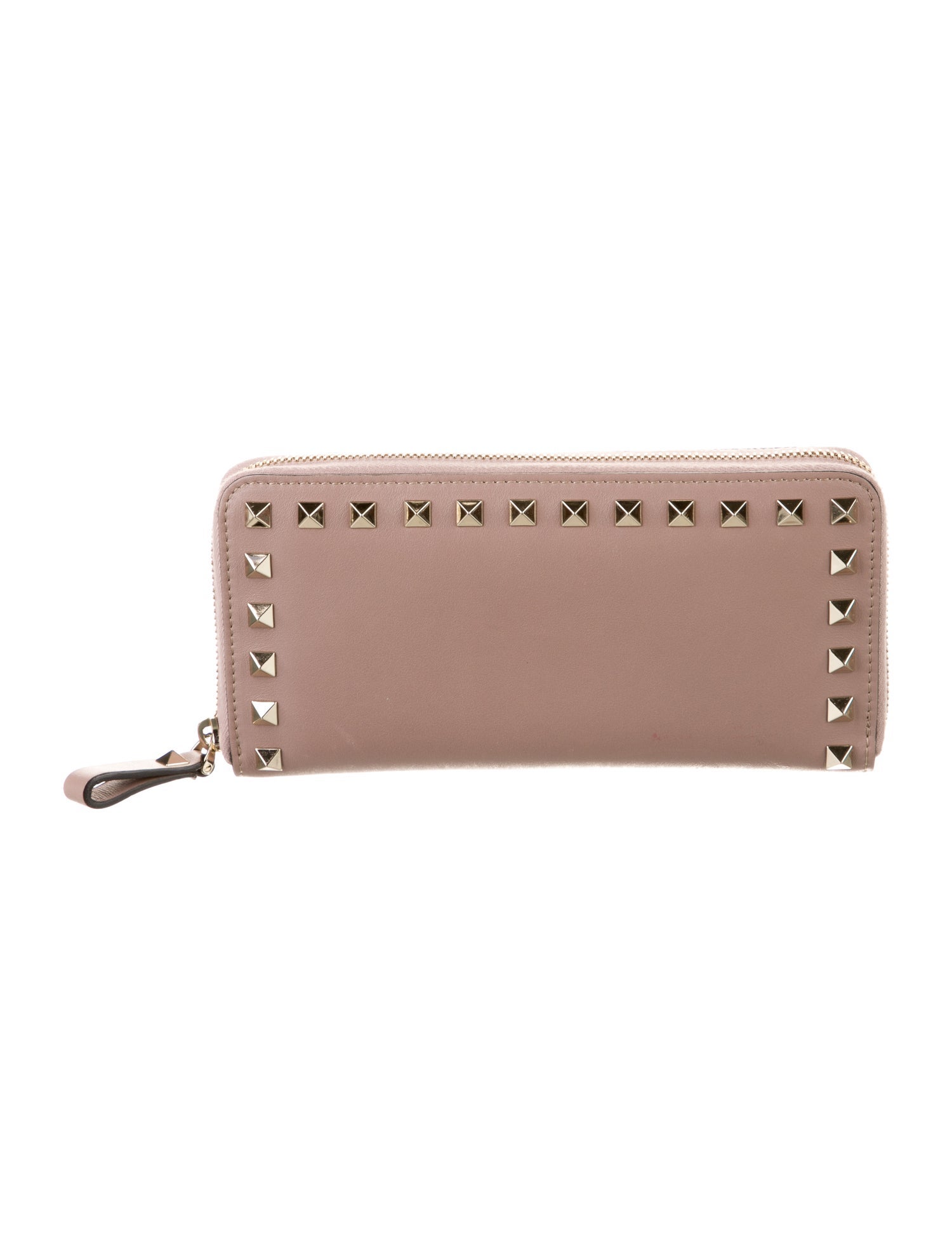 Valentino Rockstud Accents Leather Continental Wallet